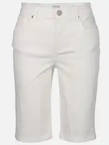 Damen Bermuda in Slim Fit Weiß