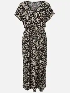 Damen Maxikleid mit Musterprint Blau