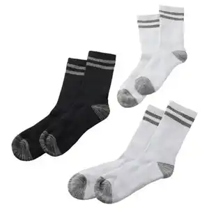CRANE Damen-/Herren-Fitnesssocken 3er-Pack, Crew, Weiß/Grau/Schw., 35/38