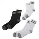 Bild 1 von CRANE Damen-/Herren-Fitnesssocken 3er-Pack, Crew, Weiß/Grau/Schw., 35/38