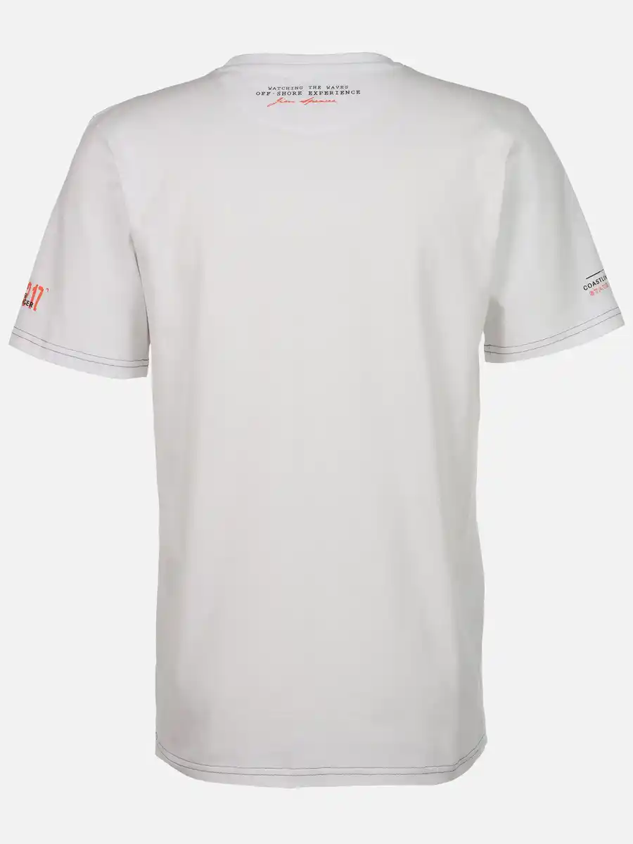 Bild 2 von Herren T-Shirt mit Streifenpartie Weiß