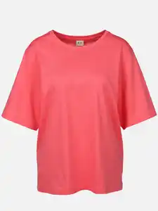 Damen T-Shirt mit Rundhalsausschnitt Pink