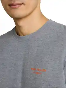 Herren T-Shirt in melierter Piqué-Optik Blau