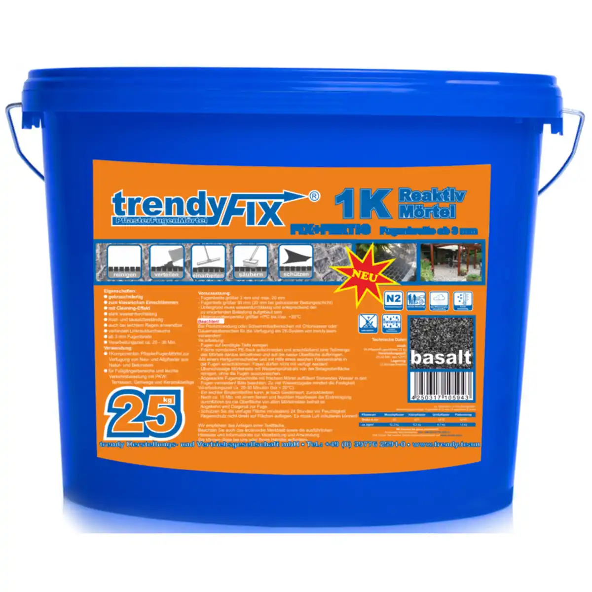 Bild 1 von trendyFIX® Pflasterfugenmörtel 1K 25 kg, basaltgrau
