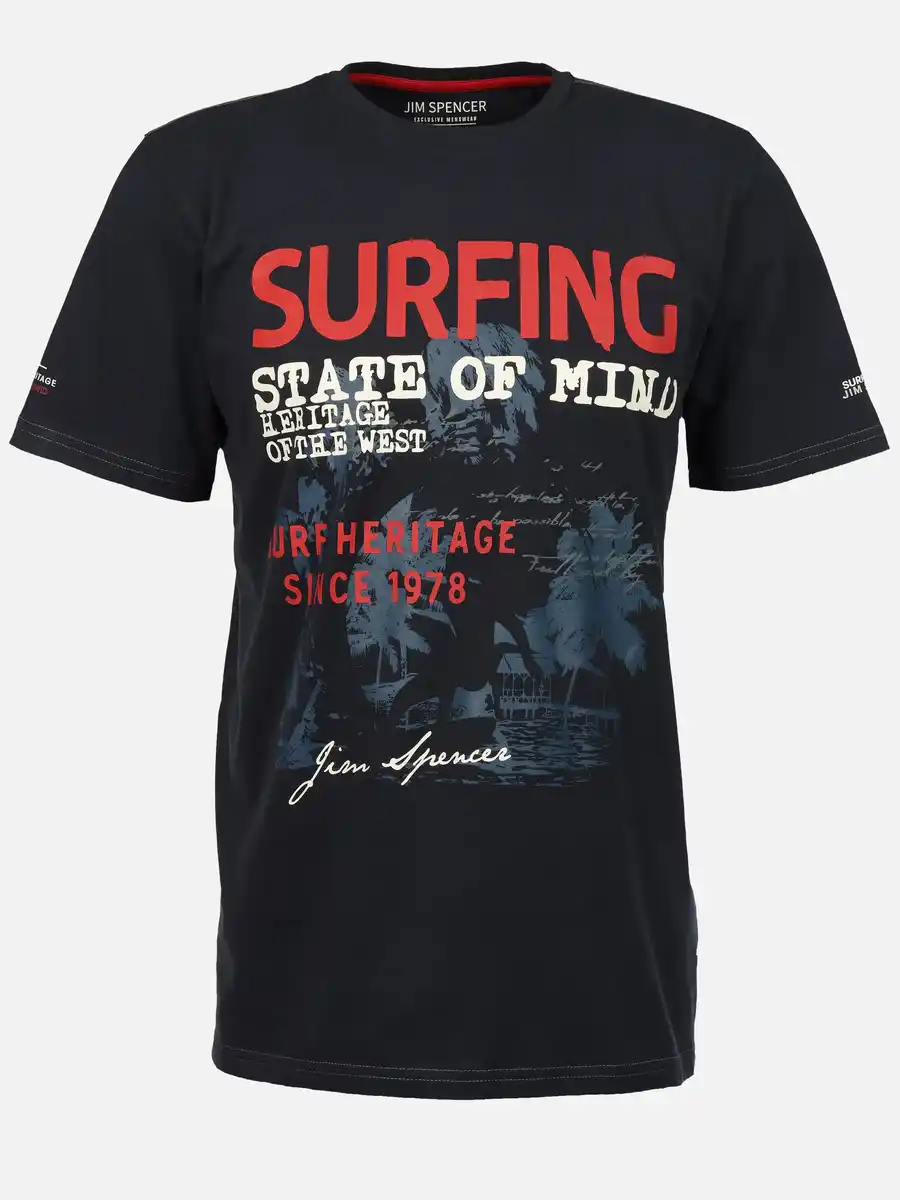 Bild 1 von Herren Shirt mit Frontprint Blau