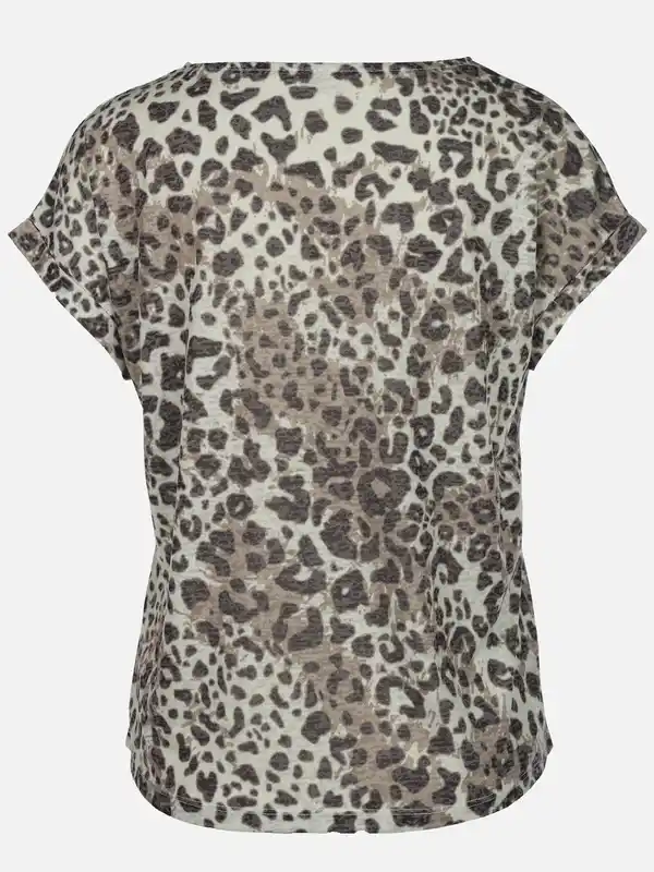 Bild 2 von Damen Ausbrenner Shirt mit Alloverprint Braun