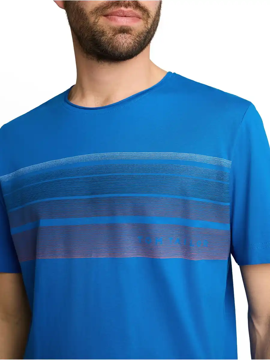 Bild 1 von Herren T-Shirt mit grafischem Brustprint Blau