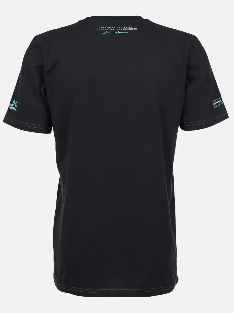 Bild 2 von Herren T-Shirt mit Streifenpartie Blau