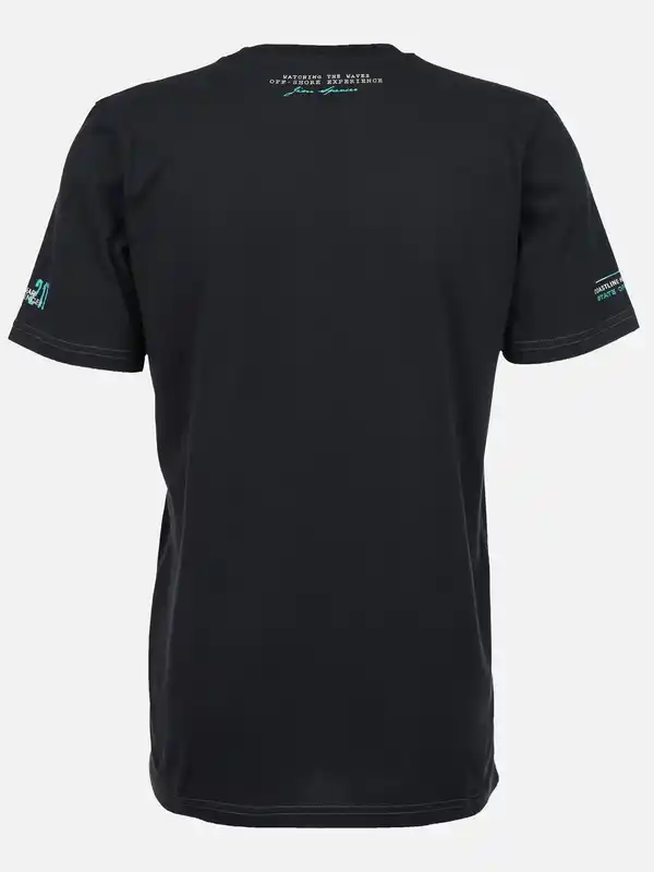 Bild 2 von Herren T-Shirt mit Streifenpartie Blau