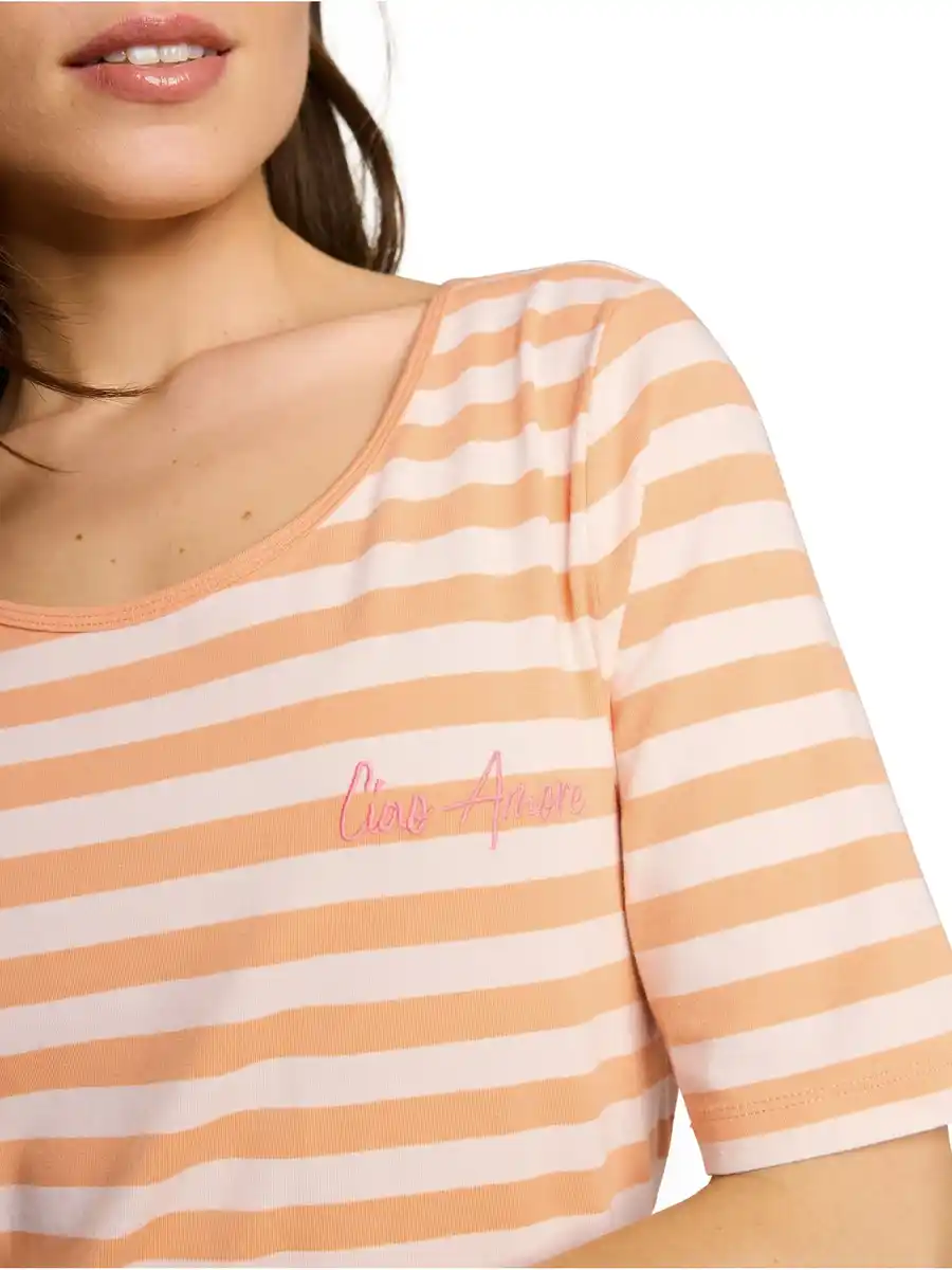 Bild 1 von Damen T-Shirt mit Streifenmuster Orange