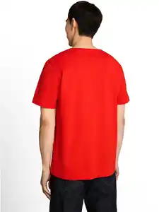 Herren T-Shirt mit grafischem Brustprint Rot