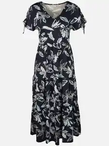Damen Jersey Kleid mit Alloverprint Blau