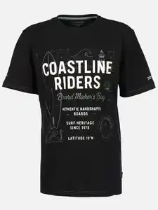 Herren Shirt mit Frontprint Schwarz