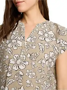 Damen Bluse mit Allover-Blütenmuster Grün