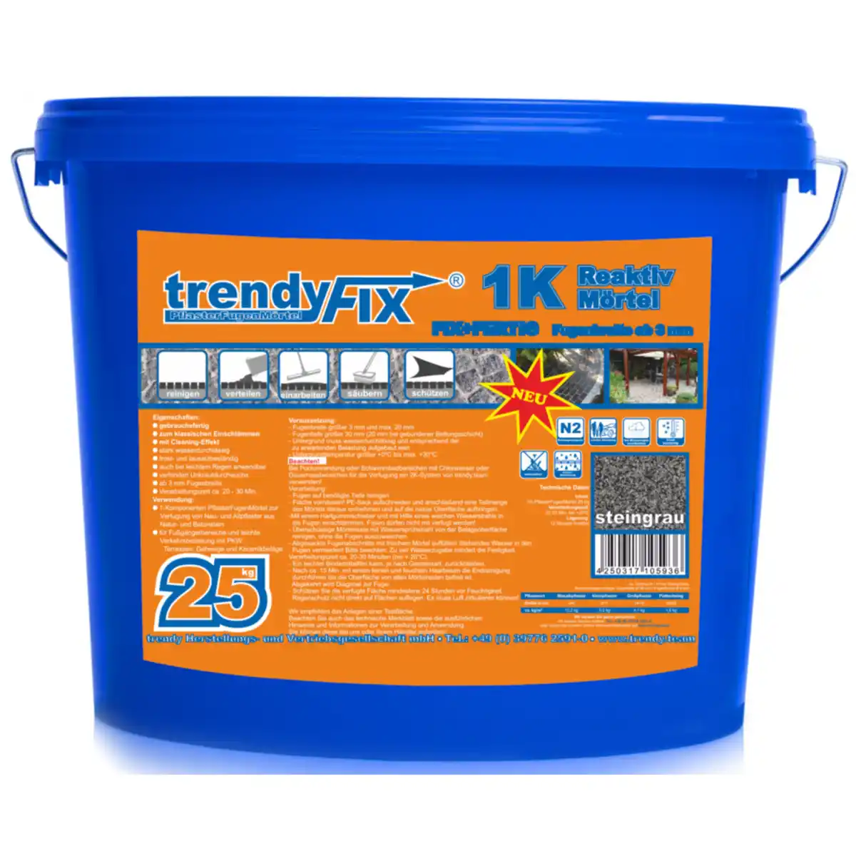 Bild 1 von trendyFIX® Pflasterfugenmörtel 1K 25 kg, steingrau