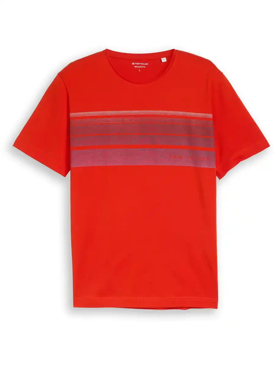 Bild 2 von Herren T-Shirt mit grafischem Brustprint Rot