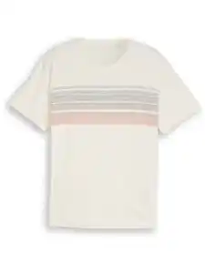 Herren T-Shirt mit grafischem Brustprint Weiß