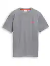 Bild 2 von Herren T-Shirt in melierter Piqué-Optik Blau