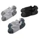 Bild 1 von CRANE Damen-/Herren-Fitnesssocken 3er-Pack, No Show, Weiß/Bl./Schw., 35/38