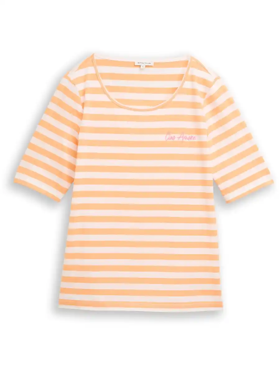 Bild 2 von Damen T-Shirt mit Streifenmuster Orange
