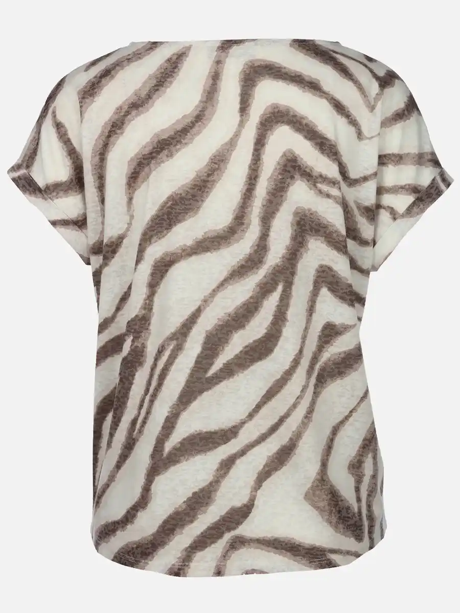 Bild 2 von Damen Ausbrenner Shirt mit Alloverprint Beige