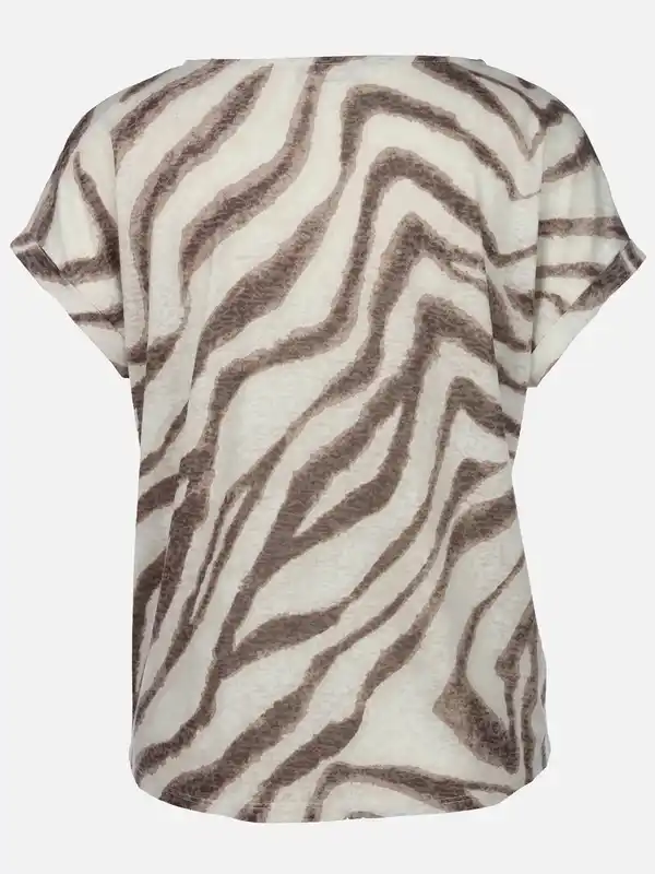 Bild 2 von Damen Ausbrenner Shirt mit Alloverprint Beige