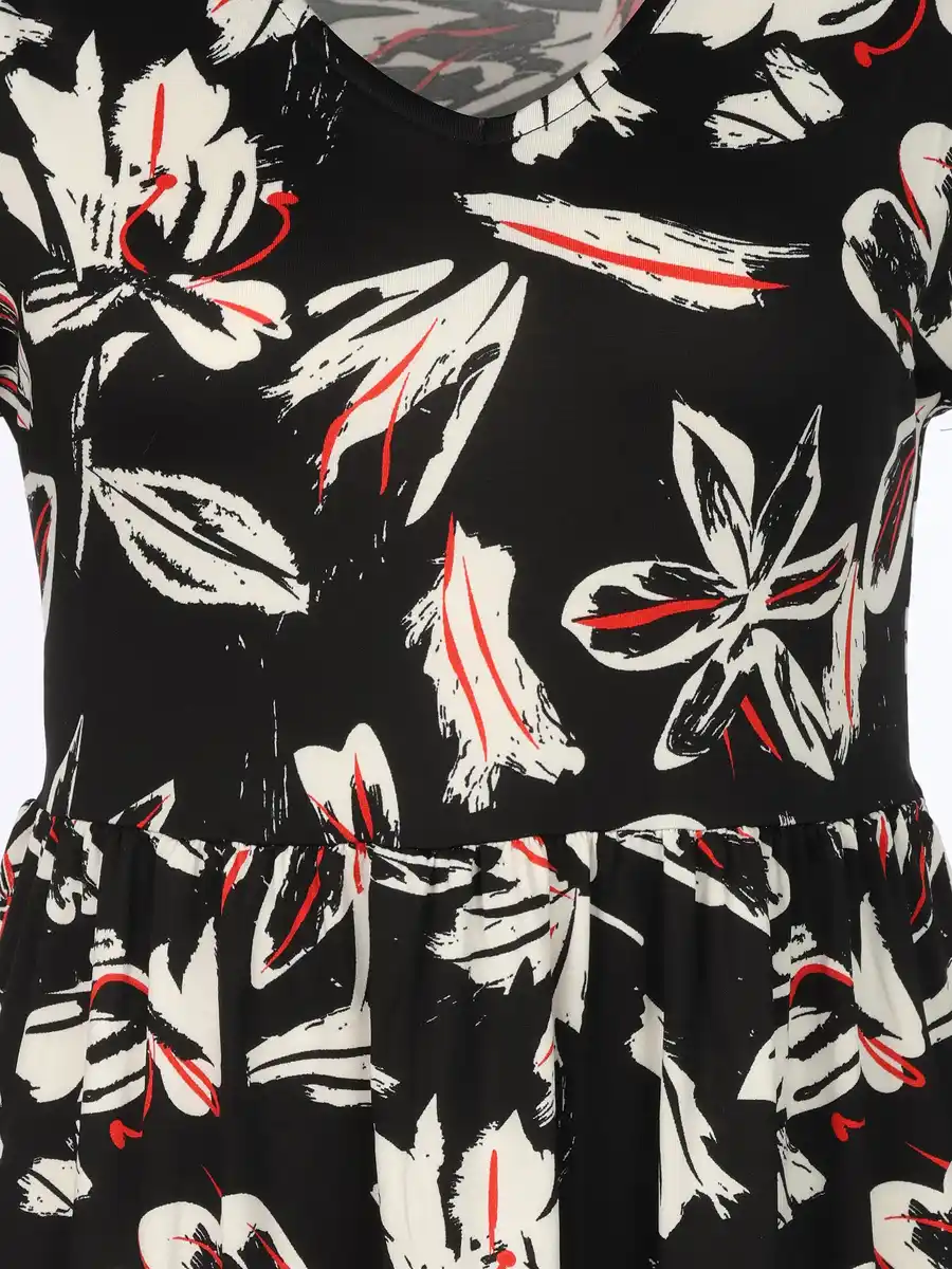 Bild 3 von Damen Jersey Kleid mit Alloverprint Schwarz