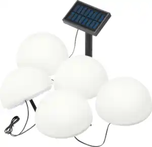 IDEENWELT Solar-Bodenlichterkette mit 5 Halbkugeln