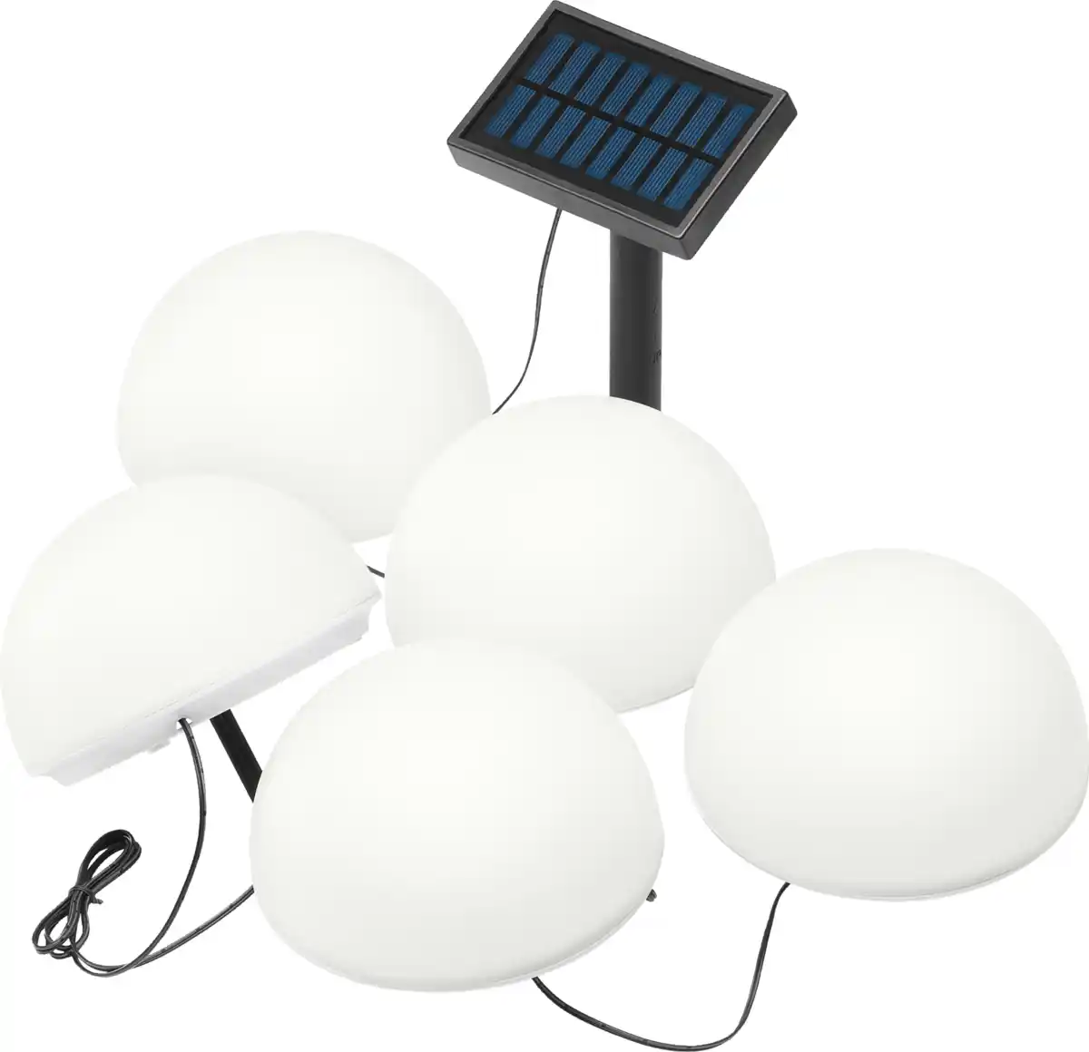 Bild 1 von IDEENWELT Solar-Bodenlichterkette mit 5 Halbkugeln