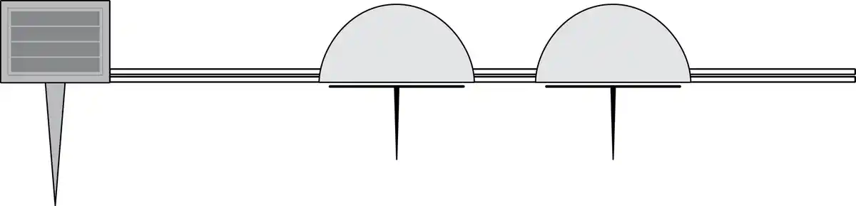 Bild 2 von IDEENWELT Solar-Bodenlichterkette mit 5 Halbkugeln