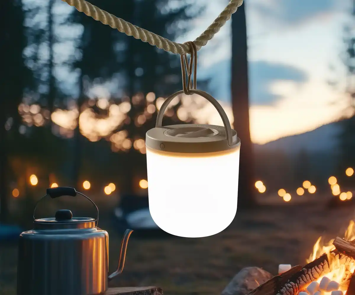 Bild 4 von IDEENWELT LED Campingleuchte Beige