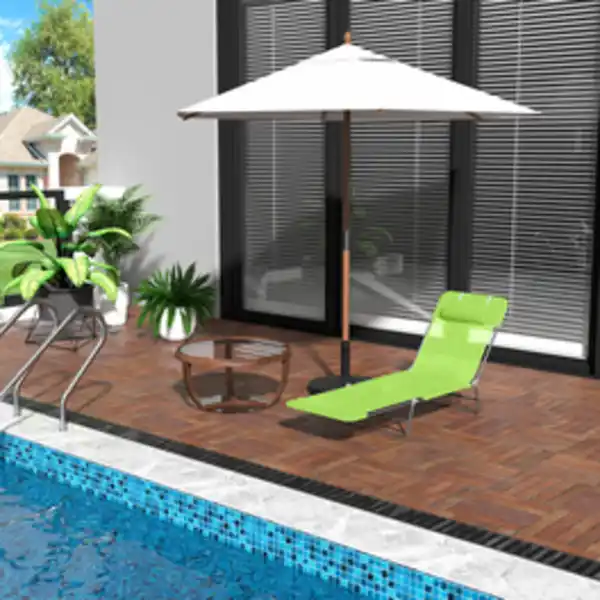 Bild 2 von Outsunny Gartenliege, Stahl, inkl. Auflagen, BxHxT: 182 x 24,5 x 56 cm