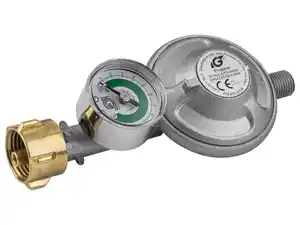 GRILLMEISTER Gasdruckregler mit Manometer / Gasdruckregler mit Anschlussschlauch / Gasanschlussschlauch