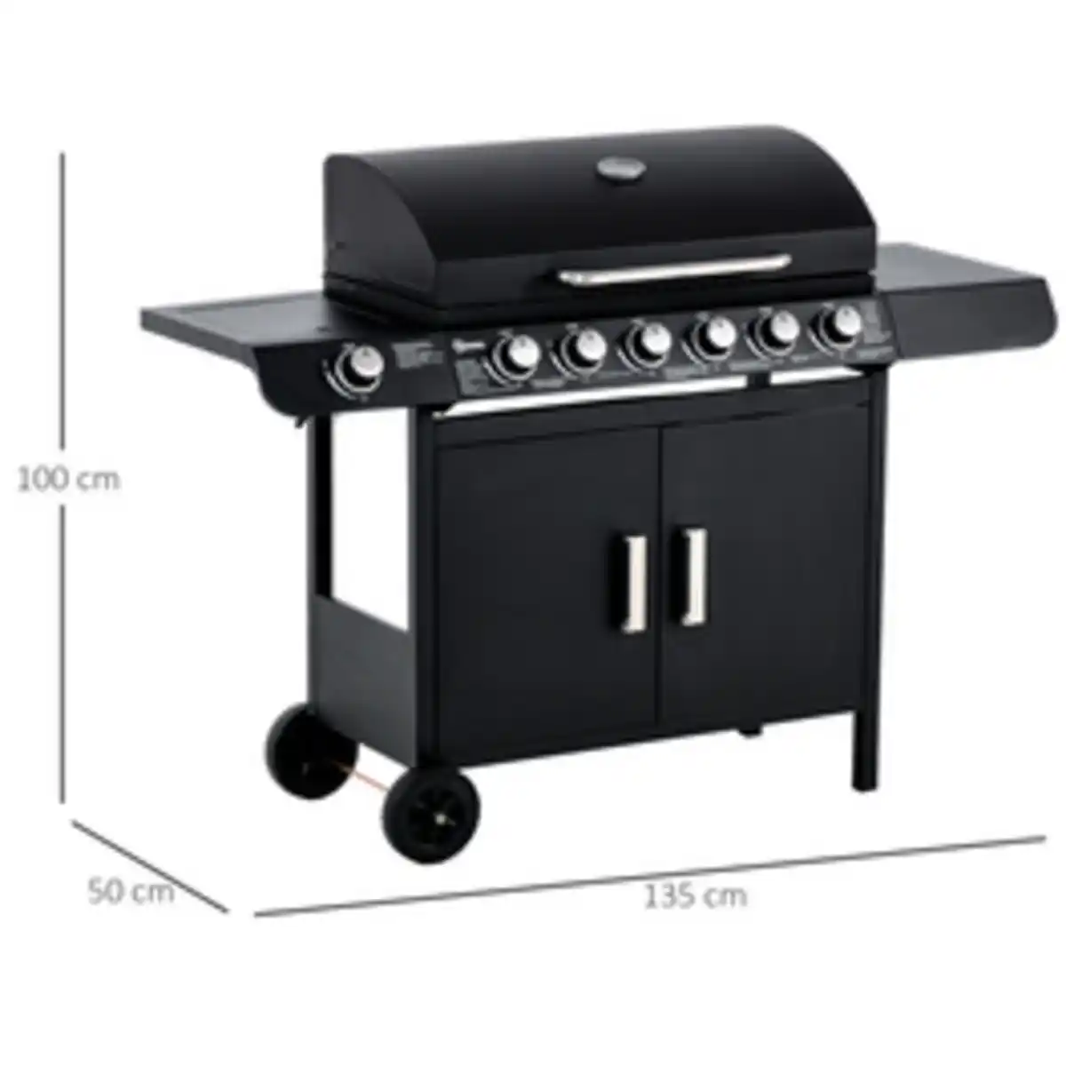 Bild 4 von Outsunny Grill, Grillfläche: 73,5L x 36B cm, schwarz