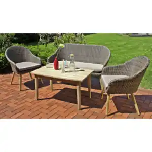 GARDEN PLEASURE Loungemöbel-Gruppe, 4 Sitzplätze, Akazienholz/Aluminium/Kunststoff