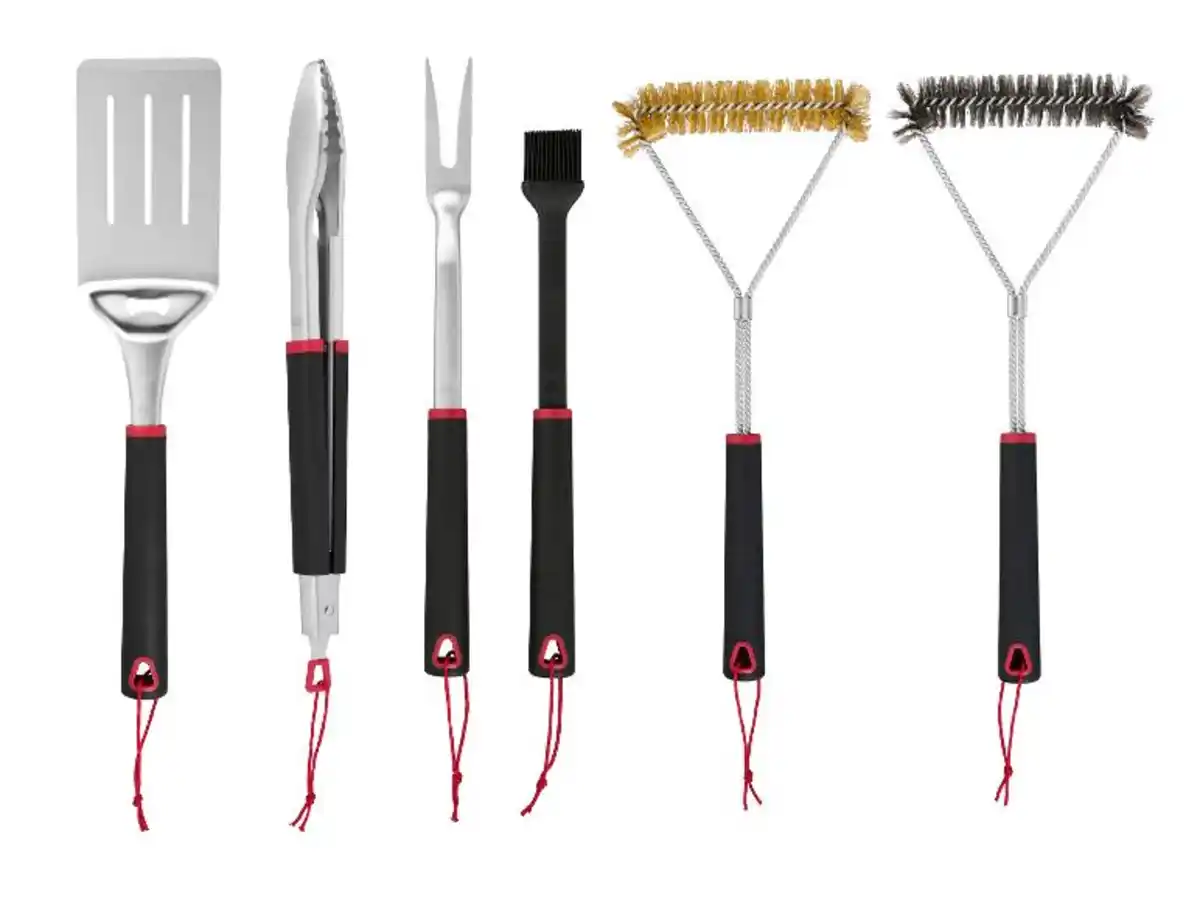 Bild 3 von GRILLMEISTER Grillwender / Grillzange / Grillgabel + Marinierpinsel / Grillbürsten