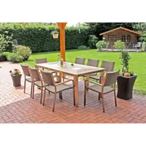 GARDEN PLEASURE Gartenmöbelset, 6 Sitzplätze, Aluminium/Polyrattan/Kunststoff/holz_polymer_werkstoffe_wpc