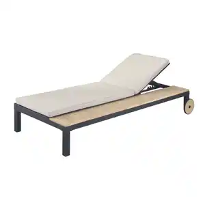 Sonnenliege 'Carina' beige/braun 208 x 89 x 40 cm