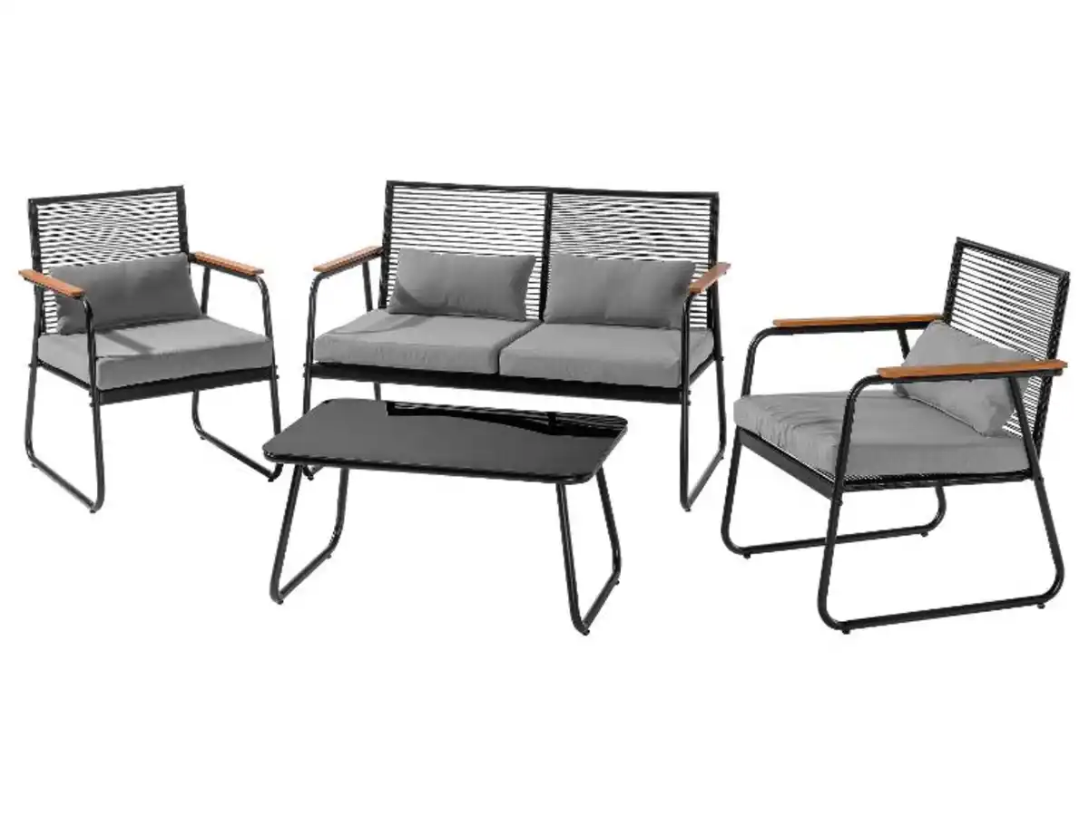 Bild 3 von LIVARNO® Loungeset Stahl/Seiloptik 4tlg