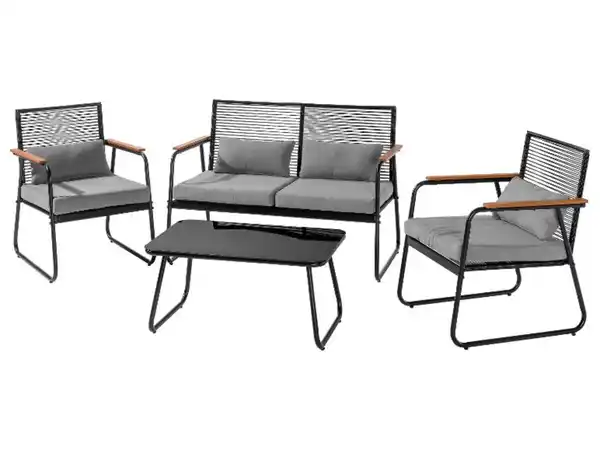 Bild 3 von LIVARNO® Loungeset Stahl/Seiloptik 4tlg