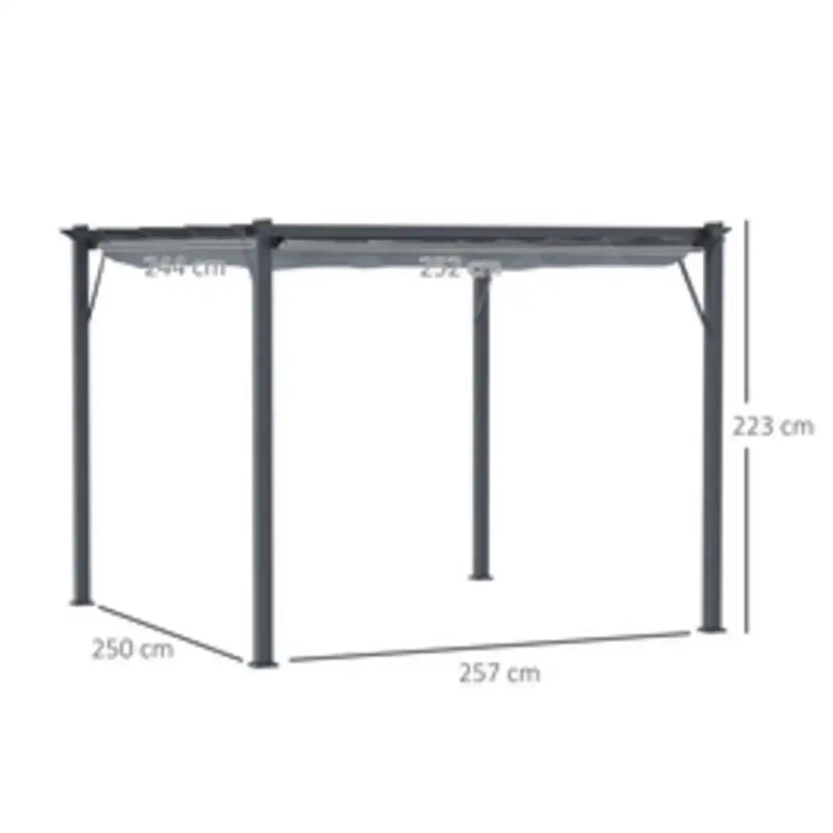 Bild 4 von Outsunny Pavillon, BxHxT: 300 x 223 x 300 cm, Polyester/Aluminium