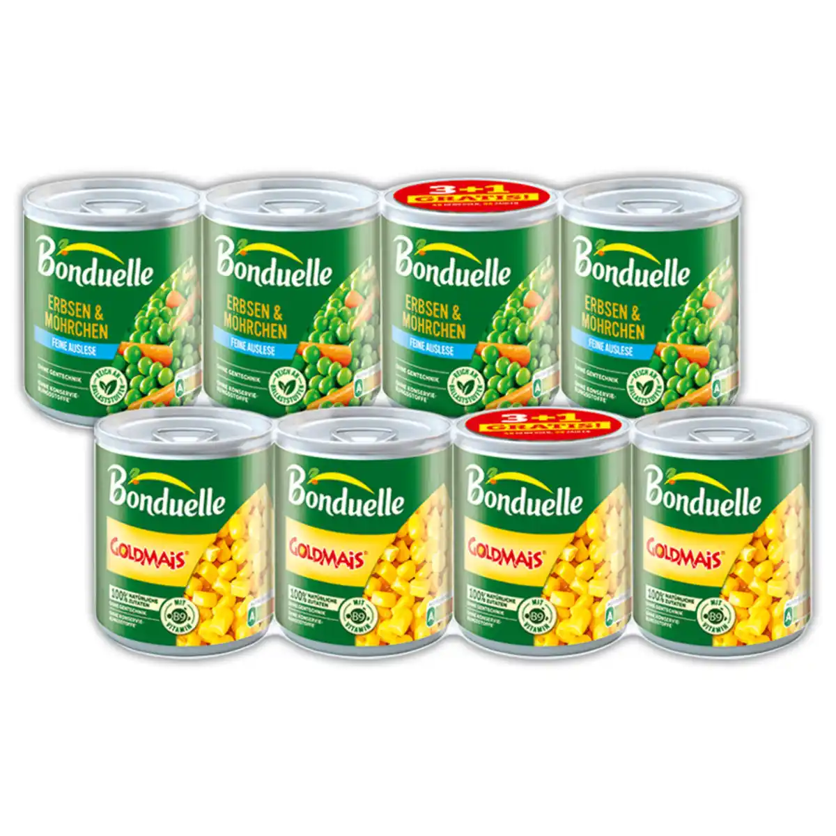 Bild 1 von Bonduelle Kidney Bohnen / Erbsen & Möhrchen / Goldmais