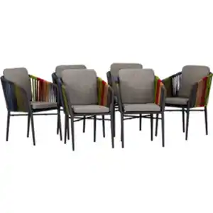 acamp® Stapelsessel-Set »MANHATTAN«, 6 Sitzplätze, Aluminium, inkl. Auflagen