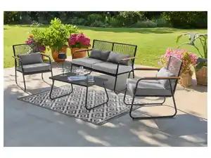 LIVARNO® Loungeset Stahl/Seiloptik 4tlg