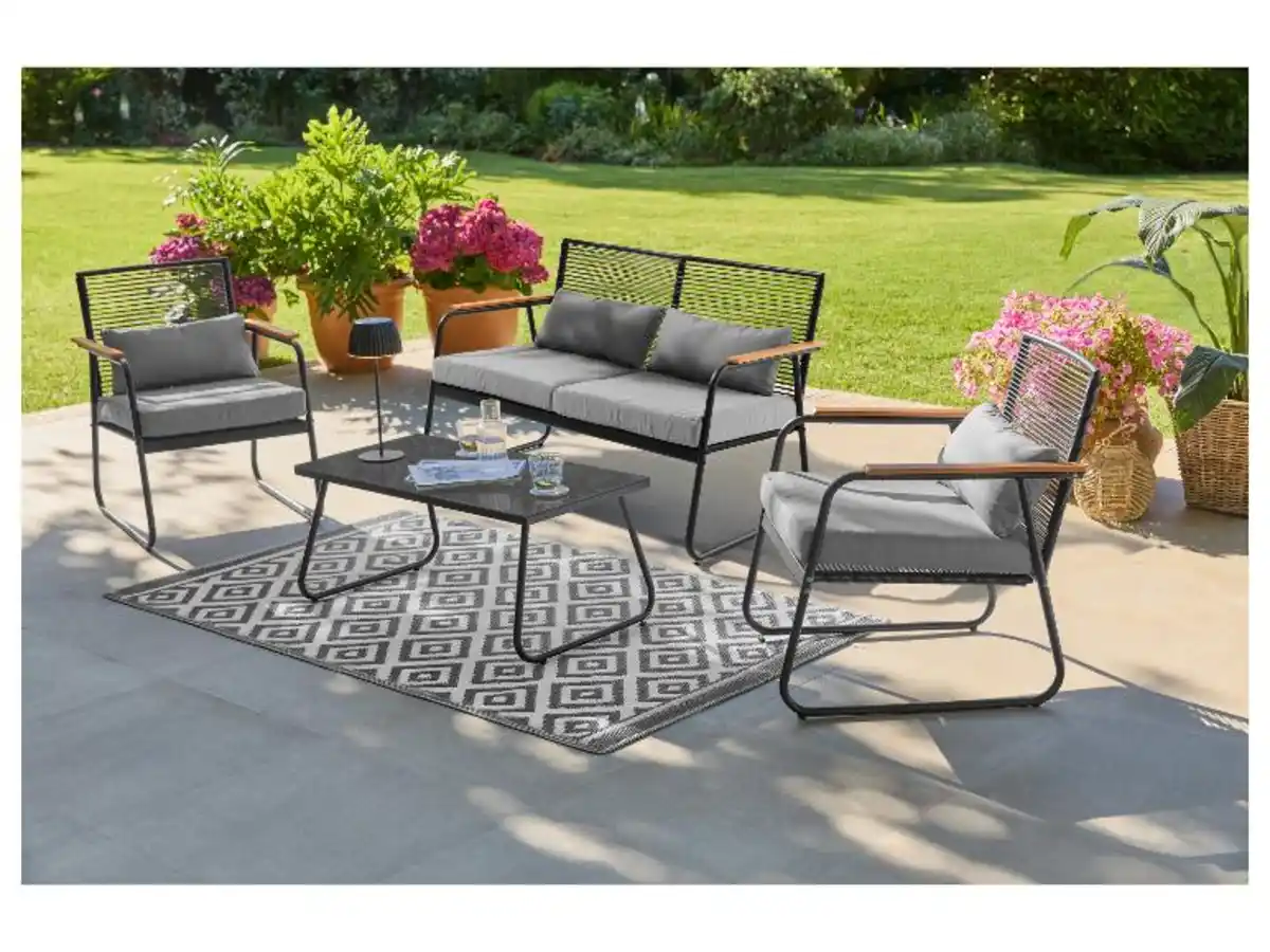 Bild 1 von LIVARNO® Loungeset Stahl/Seiloptik 4tlg
