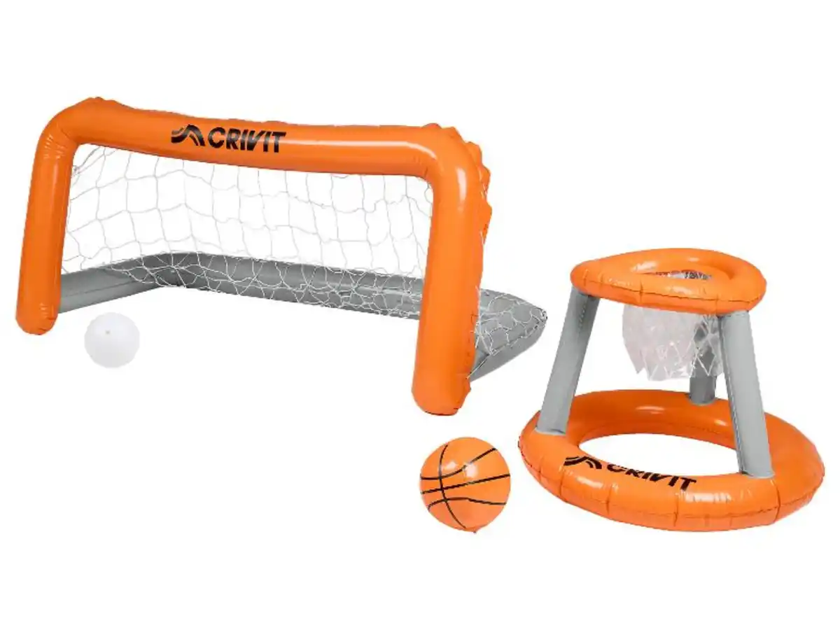 Bild 1 von CRIVIT Aufblasbares Pool-Volleyballnetz / Aufblasbares Pool-Tor-und-Korb-Set