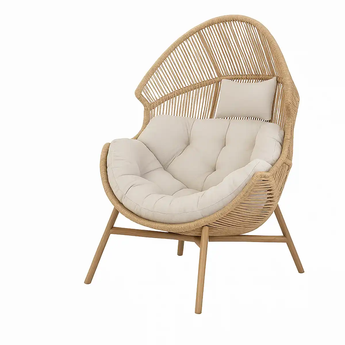 Bild 1 von toom Loungesessel 'Jolanda' Polyethylen beige 100 x 98 x 142 cm