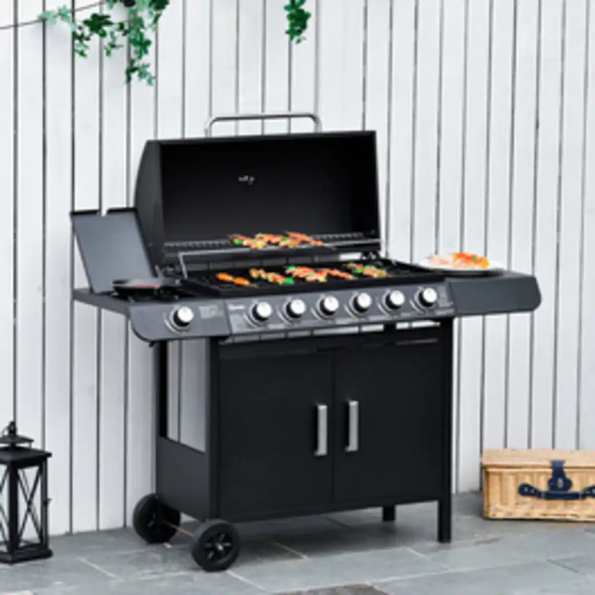 Bild 3 von Outsunny Grill, Grillfläche: 73,5L x 36B cm, schwarz