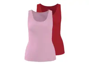 ESMARA® Damen Gerippte Tops, 2 Stück