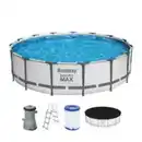 Bild 2 von Steel Pro MAX™ Frame Pool Komplett Set mit Filterpumpe Ø 457 x 107 cm - Lichtgrau